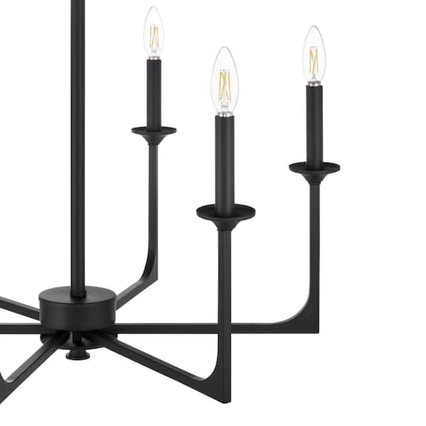 Highgate 6-Light Matte Black Chandelier without Glass Shade