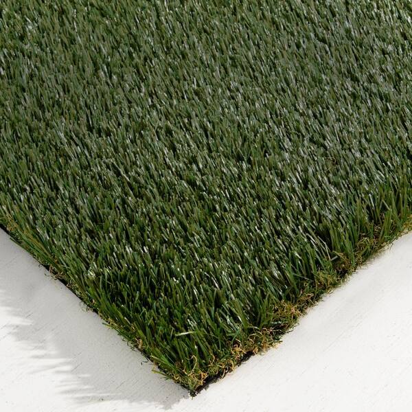 69 oz. 7.5 ft. x 9 ft. Field/Olive Green Artificial Grass Rug