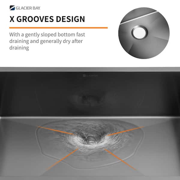 Gunmetal Gunmetal Black Stainless Steel 17 in. 18-Gauge Single Bowl Undermount Bar Sink