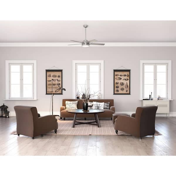 Bartlett 52 in. LED Indoor Brushed Nickel Ceiling Fan with Light Kit