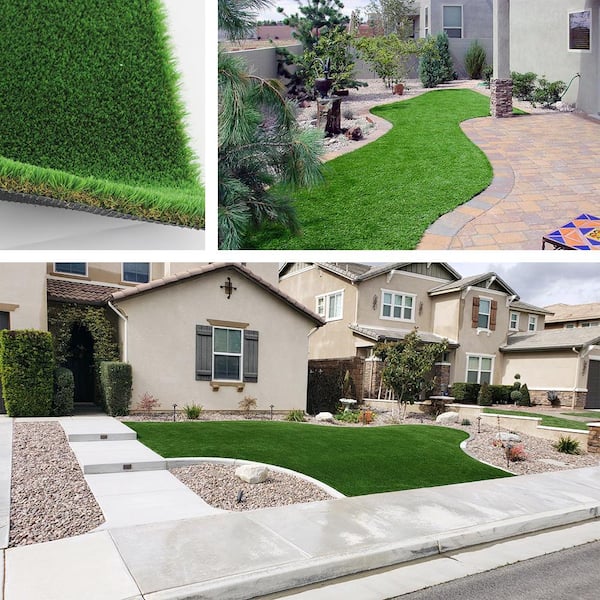 Premium Landscape 12 ft. W x Cut to Length 4 Tone Green Artificial Grass Turf