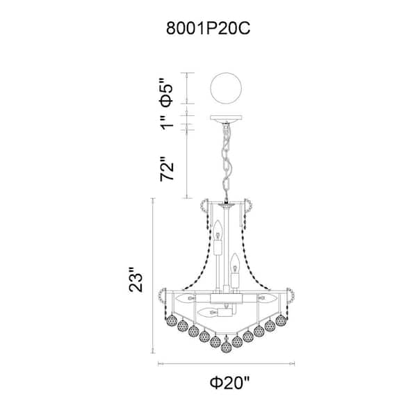 Empire 14-Light Down Chandelier With Chrome Finish