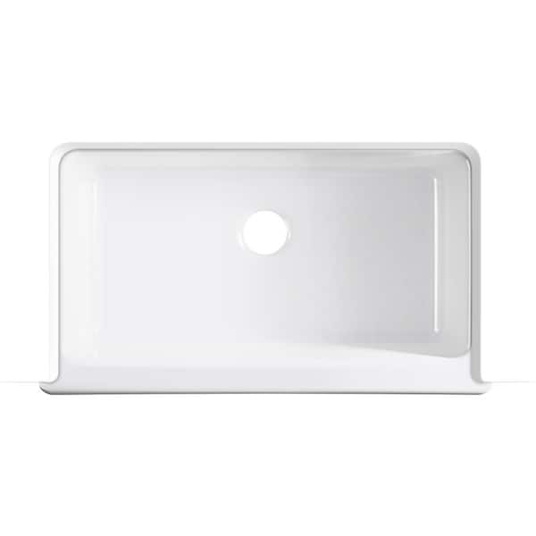 Elmbrook Cast Iron 33 in. Single Bowl Farmhouse Apron Front Kitchen Sink in White