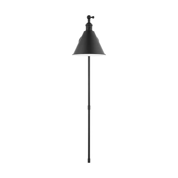 Salem 1-Light Midnight Black Wall Sconce with Midnight Black Metal Shade