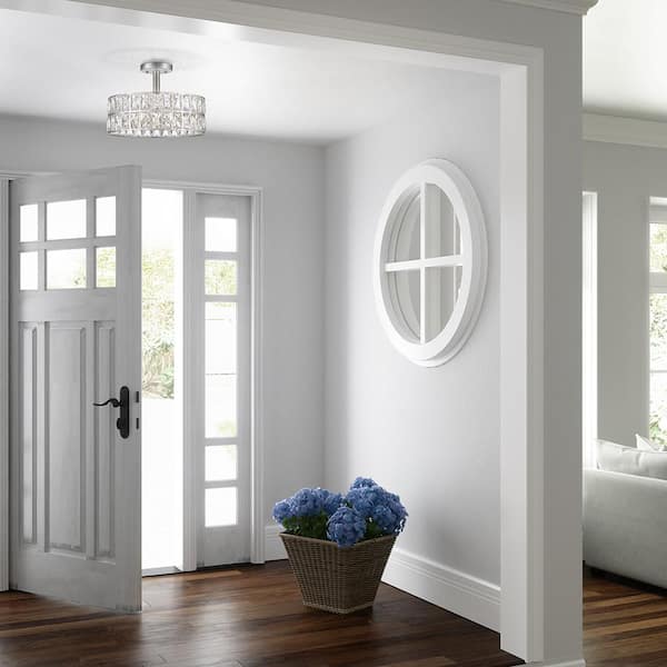 Coffman 3-Light Polished Nickel Semi-Flush Mount