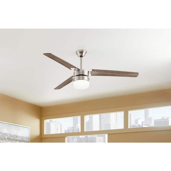 Montgomery 56 in. Indoor Brushed Nickel Ceiling Fan with Light