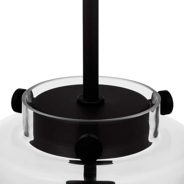 Mullins 6.75 in. 1-Light Coal Mini Pendant Hanging Light, Kitchen Pendant Lighting