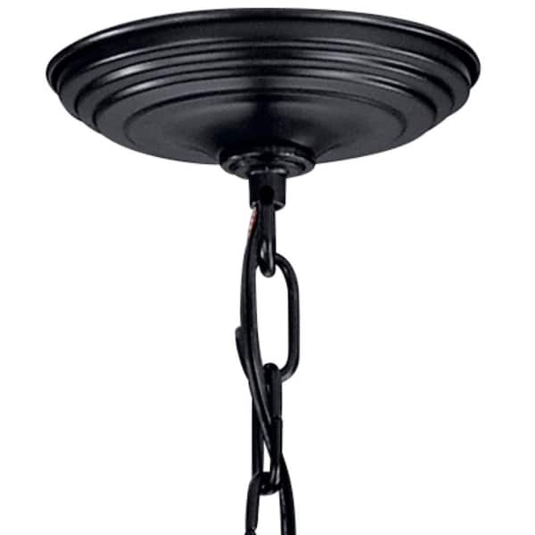 Larkin 8-Light Black Traditional Candle Cage Foyer Pendant Hanging Light