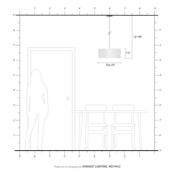 Whitney 3 Light English Bronze Drum Pendant