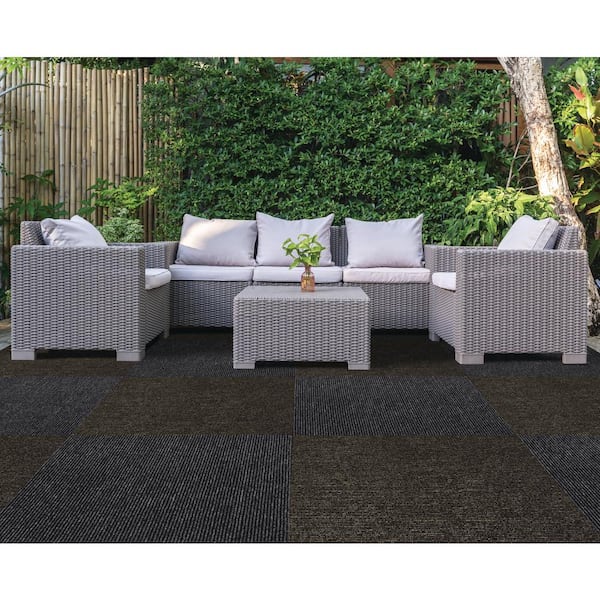 Picket Gray Residential/Commercial 24 in. x 24 in. Peel and Stick Carpet Tile (10 Tiles/Case) (40 sq. ft.)