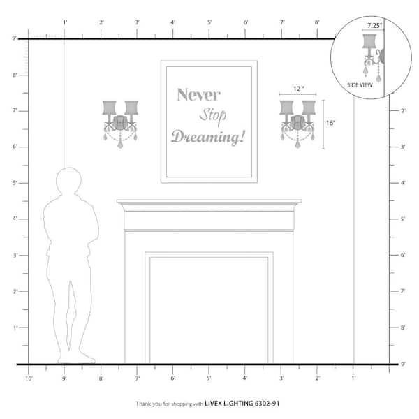 Newcastle 2 Light Brushed Nickel Wall Sconce