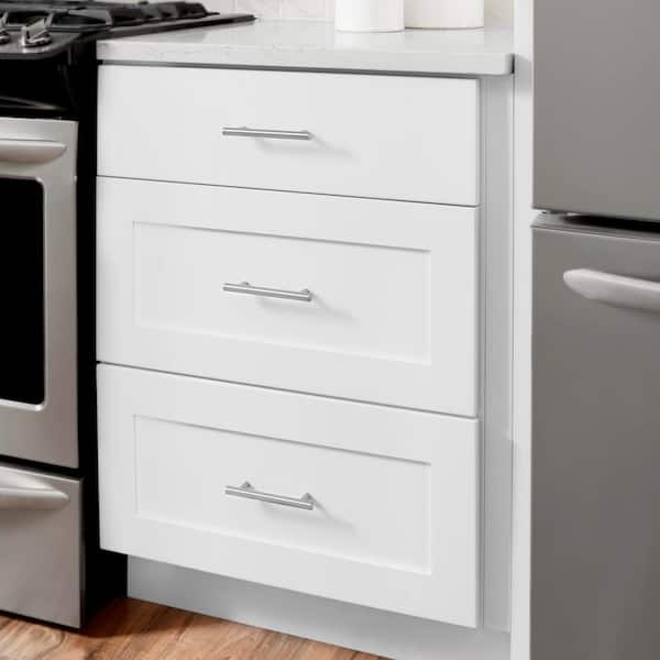 Avondale 36 in. W x 24 in. D x 34.5 in. H Ready to Assemble Plywood Shaker Drawer Base Kitchen Cabinet in Alpine White
