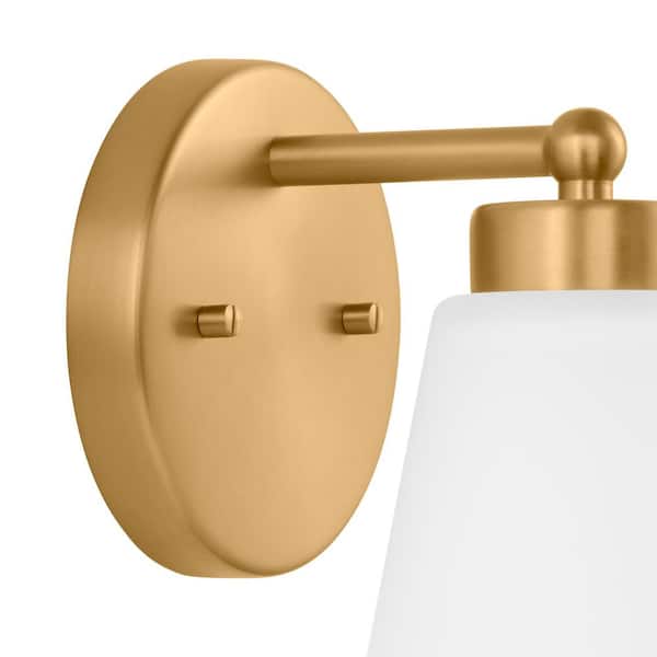 Eastburn 1-Light Gold Wall Sconce with Frosted Glass Shade