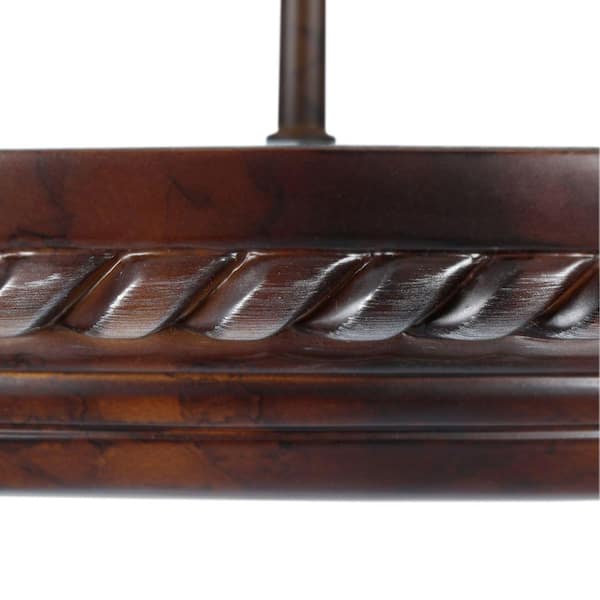 Bercello Estates 15 in. 2-Light Volterra Bronze Semi-Flush Mount with Etched Glass Shade