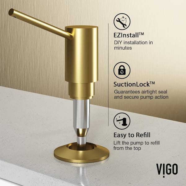 Braddock Kitchen Soap Dispenser in Matte Brushed Gold