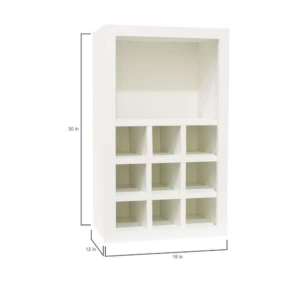Hampton 18 in. W x 12 in. D x 30 in. H Assembled Wall Kitchen Cabinet in Satin White with Configurable Shelf & Dividers