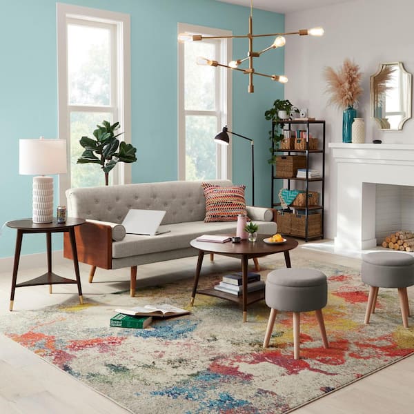 54.5 in. Articulating Floor Lamp with Antique Brass Accents