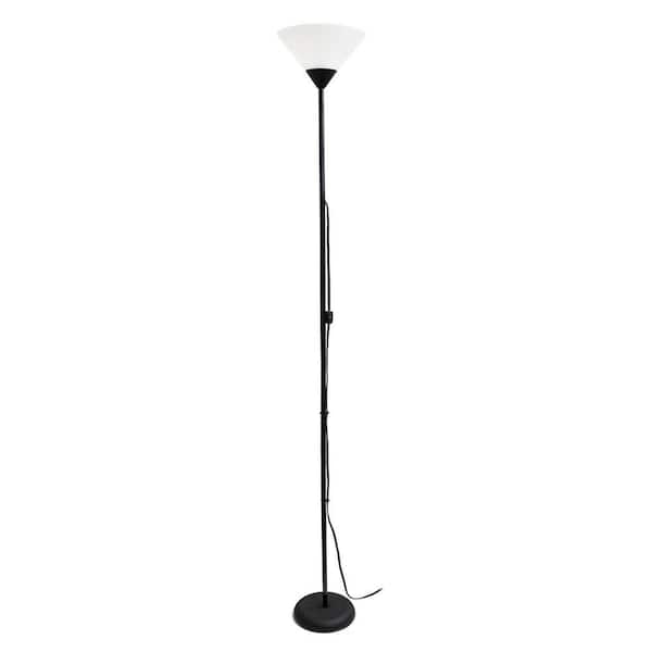 71.25 in. Black Stick Torchiere Floor Lamp