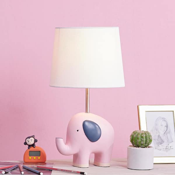 Abdikarim 17 in. Pink Bedside Child/Kids Table Lamp