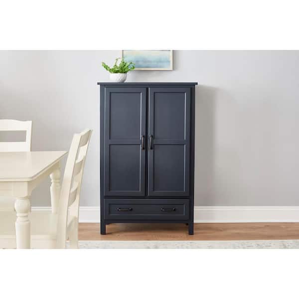 Midnight Blue Wood Kitchen Pantry (30 in. W x 47 in. H)
