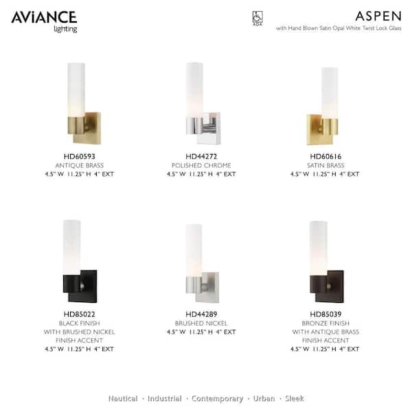 Aspen 1 Light Polished Chrome ADA Wall Sconce