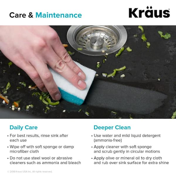 Quarza 25 Dual Mount Single Bowl Granite Kitchen Sink in Black