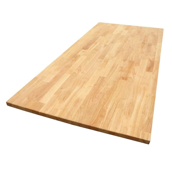6 ft. L x 25 in. D Unfinished Hevea Solid Wood Butcher Block Countertop With Eased Edge