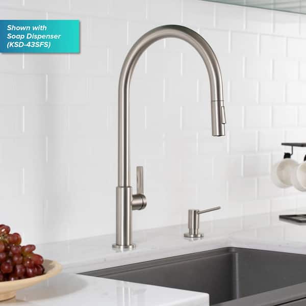 Oletto High-Arc Single-Handle Pull-Down Sprayer Kitchen Faucet in Spot Free Stainless Steel