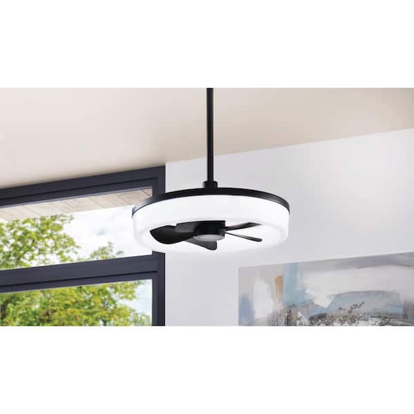 Dialstone 23 in. Integrated CCT LED Indoor/Outdoor Matte Black Ceiling Fan with Remote Control