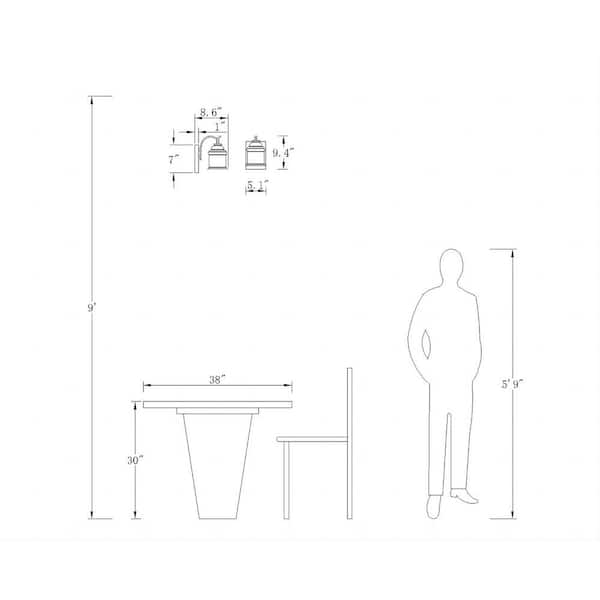 Houston 1-Light Black Dimmable Antique Armed Sconce With Glass Shade (Set of 2)