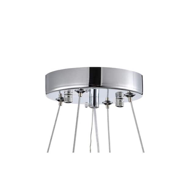 Pamina 22 in. 5-Light Chrome Glam Drum Shade Chandelier