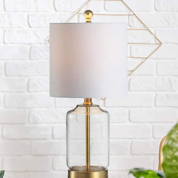 Duncan 20.5 in. Brass/Clear Glass/Metal LED Table Lamp