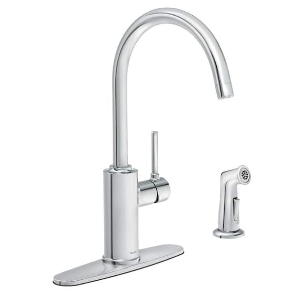 Sombra Single-Handle Standard Kitchen Faucet with Side Sprayer in Chrome