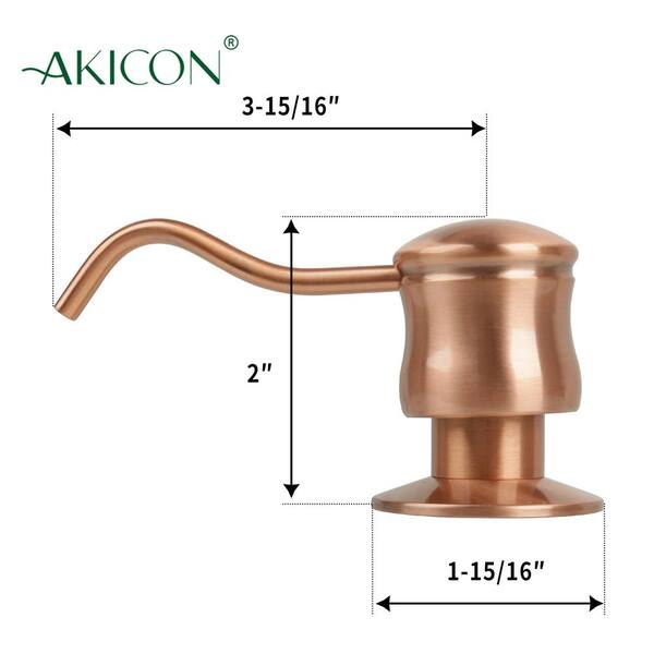 Built in Copper Soap Dispenser Refill from Top with 17 oz. Bottle - 3 Years Warranty