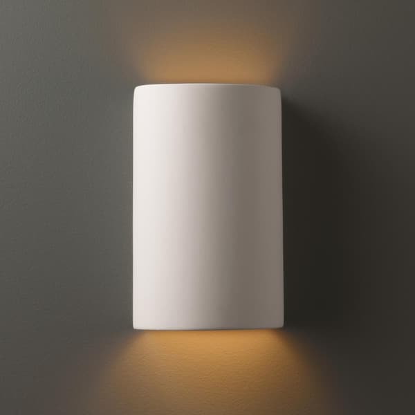 Ambiance 1-Light Small Cylinder Bisque Wall Sconce