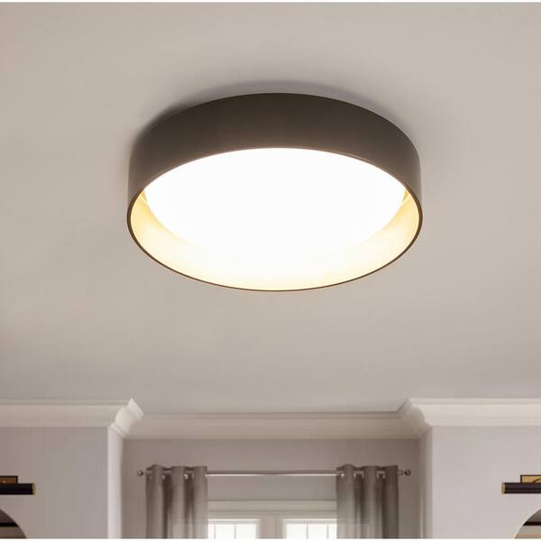 17.71 in. 1-Light Creative Design Simple Drum 25-Watt Integrated LED Flush Mount Ceiling Lighting