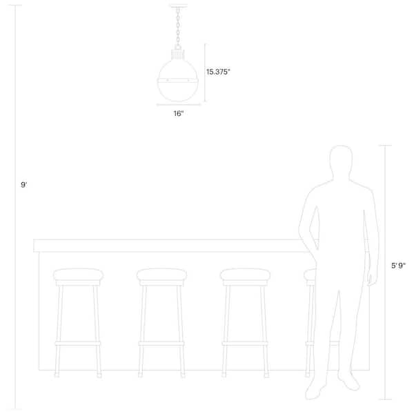 Kate 1-Light Satin Brass Cone Hanging Pendant with Clear Glass Shade