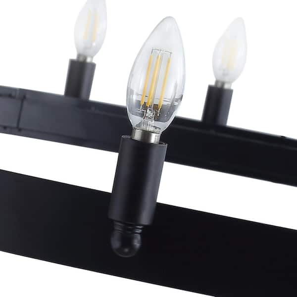 47.2 in. 40-Light Farmhouse Black 2-Tier Wagon Wheel Candle Chandelier Round Industrial Pendant Lighting