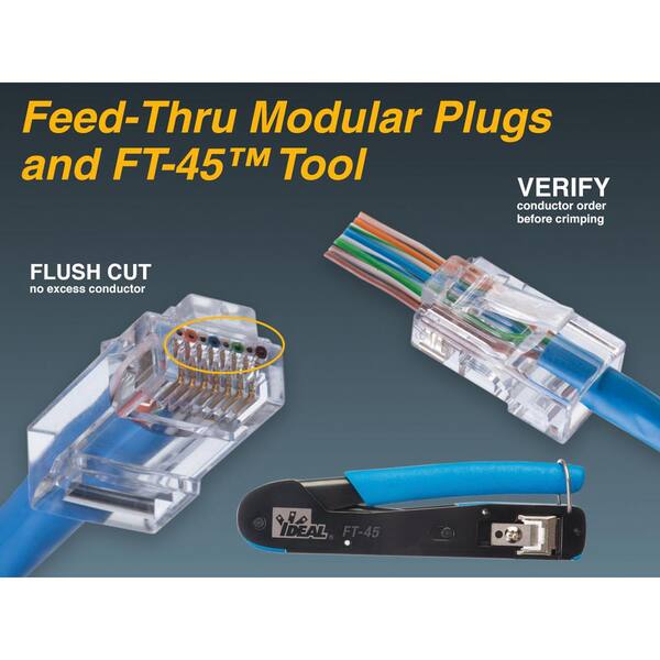 Cat5e Feed-Thru Modular Plug (50-Pack)