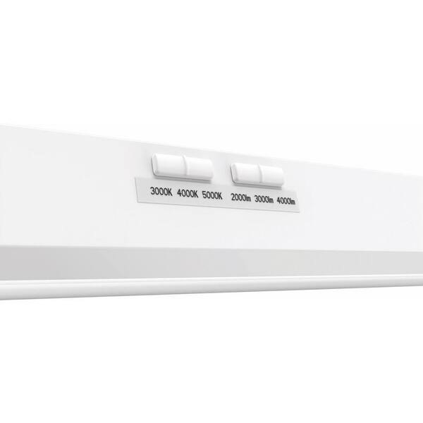 4 ft. 2000/3000/4000 Lumens Integrated LED White Low Profile Wraparound Light Fixture, 3000K/4000K/5000K