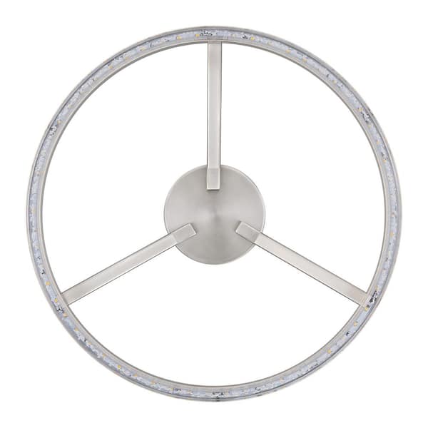 15.75 in. Brushed Nickel Integrated LED Semi-Flush Mount with Bubble Shade