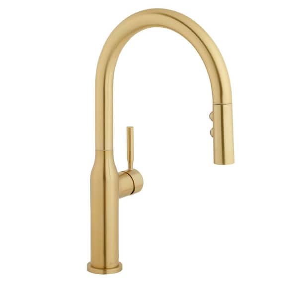 Upson Single-Handle Pull-Down Sprayer Kitchen Faucet in Matte Gold