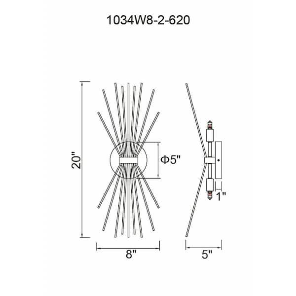 Savannah 2 Light Wall Sconce With Gold Leaf Finish