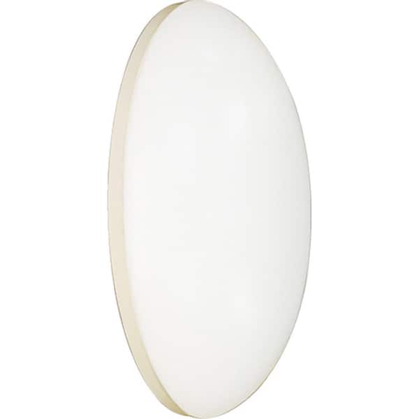 1-Light Small LED Indoor/Outdoor White Bath/Vanity Ceiling Flush Mount/Wall Mount Sconce with Oval Acrylic Shade