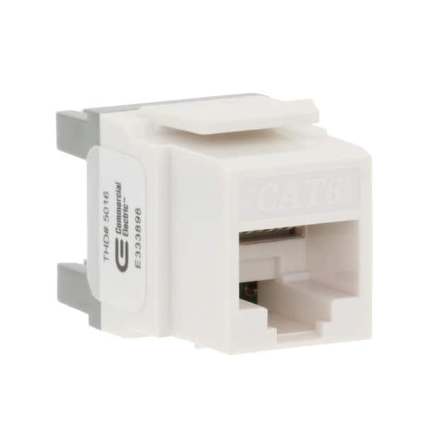 Cat-6 Jack in White (25-Pack)