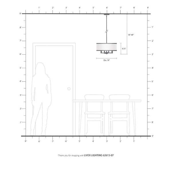 Park Ridge 4 Light Bronze Pendant Chandelier