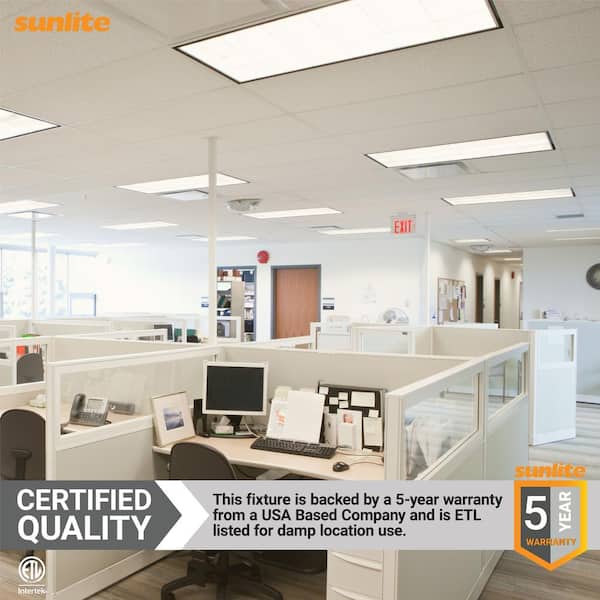 2 ft. x 4 ft. 6000 Lumens Lay in ENERGY STAR Dimmable Integrated LED Flat Panel Light, 3000K Warm White (2-Pack)