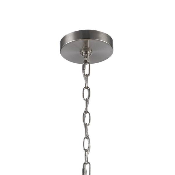 Heath 5-Light Brushed Nickel Chandelier Light Fixture with Frosted Glass Shades