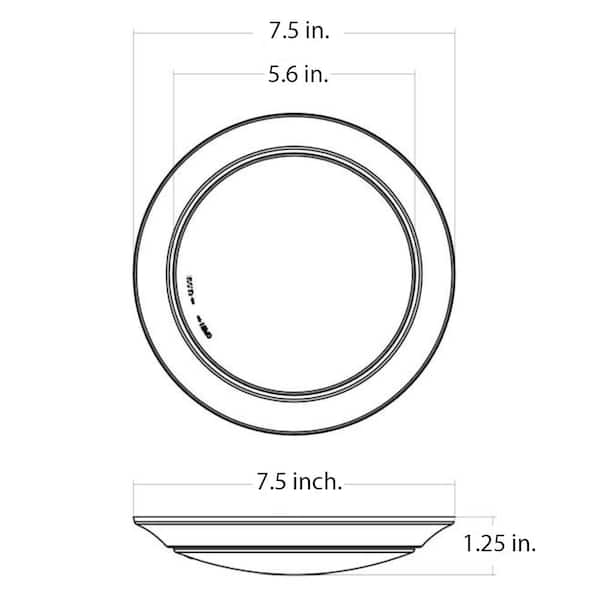 7.5 in. White Integrated LED Miniature Disk Flush Mount Ceiling Light Fixture with Acrylic Shade
