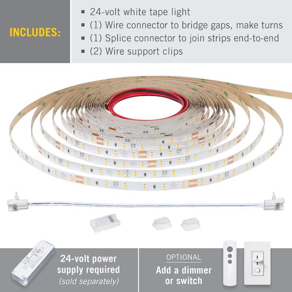 RibbonFlex 32.8 ft. (10M) 24-Volt 60 LEDs/M Soft Bright White (3000K) Pro LED Tape Light